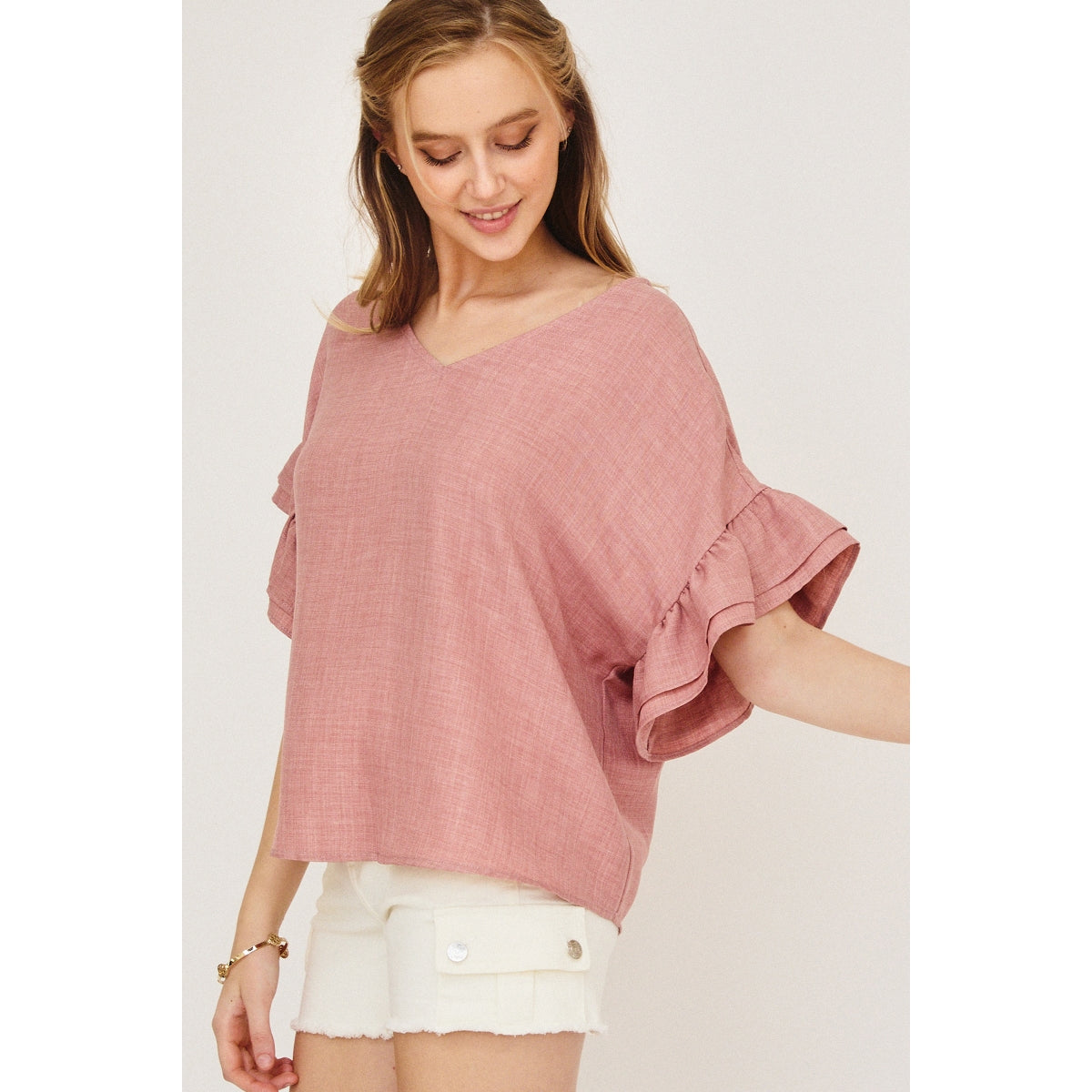 Ruffle Top - Mauve