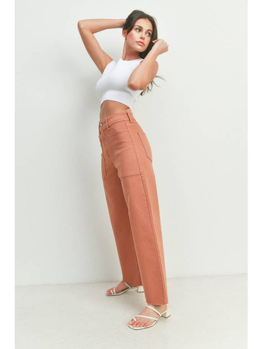 High Rise Utility Wide Leg - Soft Terracotta