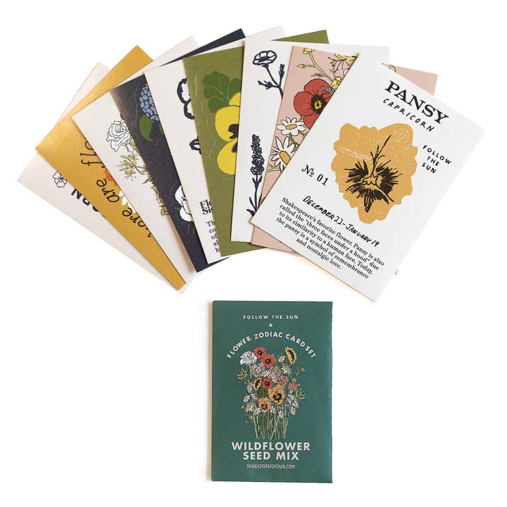 Flower Zodiac Sticker Card Set - Capricorn
