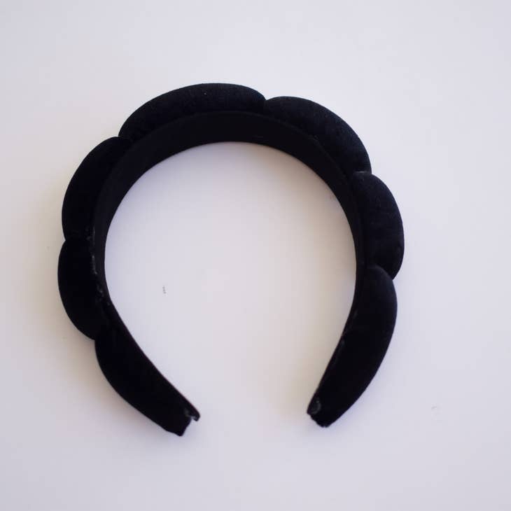Scalloped Headband - Black Velvet