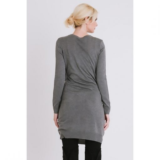 Round Neck Sweater Dress - Grey