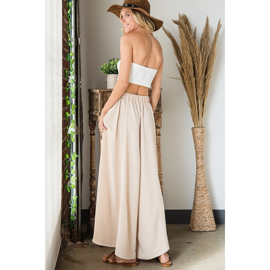 Wide Leg Traveler Pants - Taupe