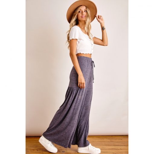Jersey Pleated Pant - Denim