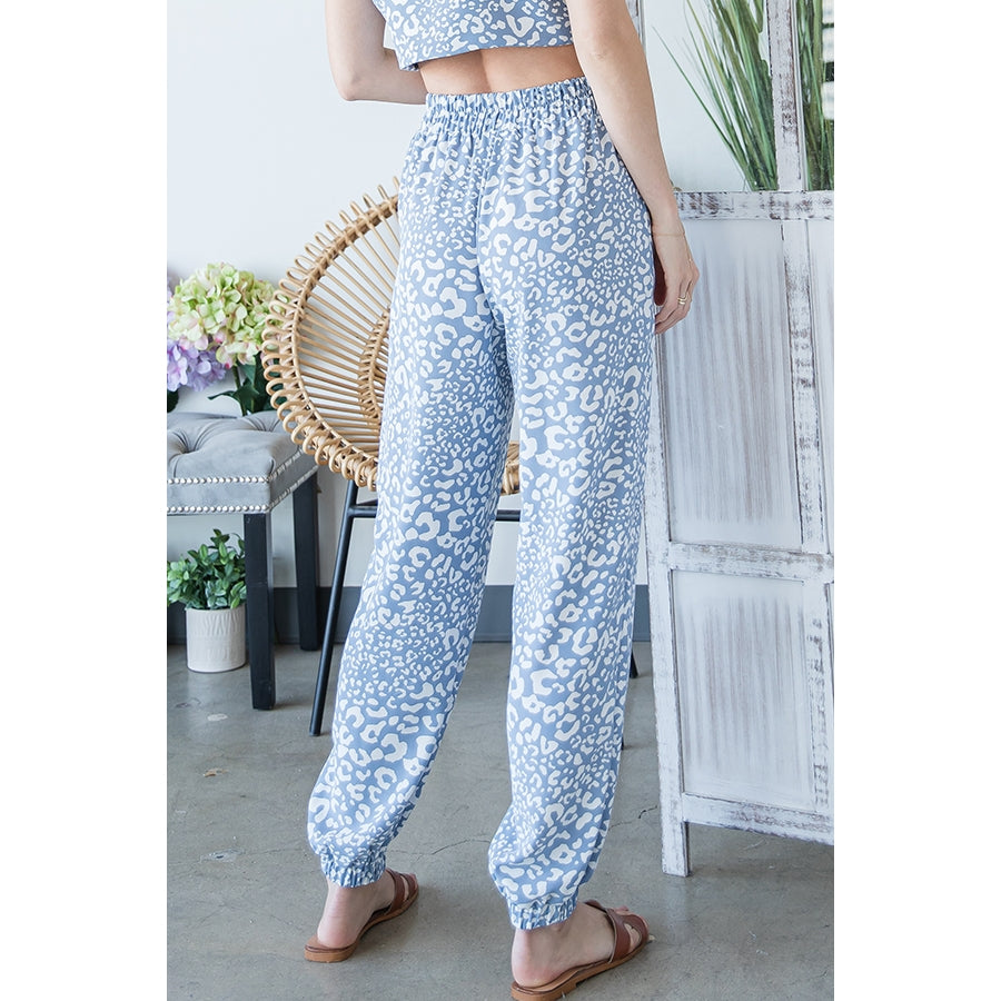 Animal Print Pants - Blue