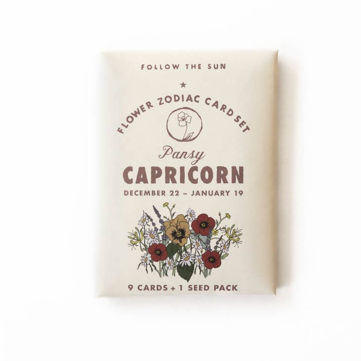 Flower Zodiac Sticker Card Set - Capricorn