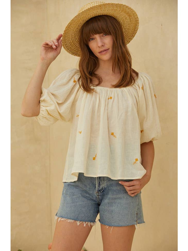 The Larisa Top - Ivory