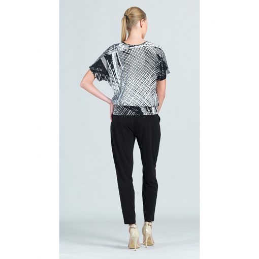 Track Print Top - Black / White
