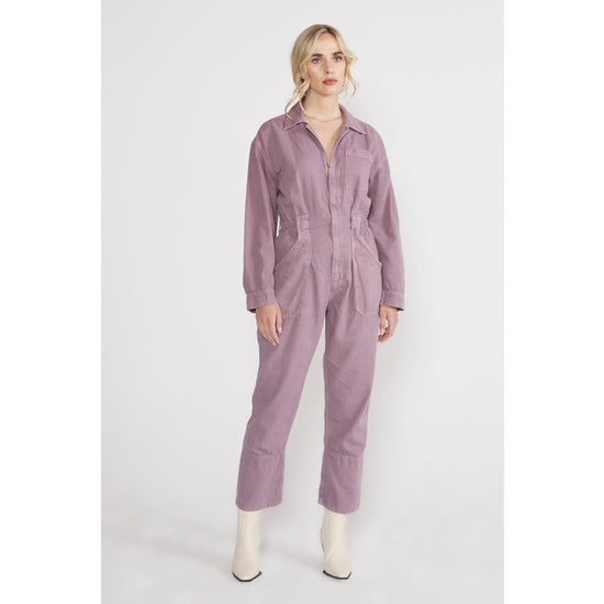 Kingsley Denim Jumpsuit - Purple