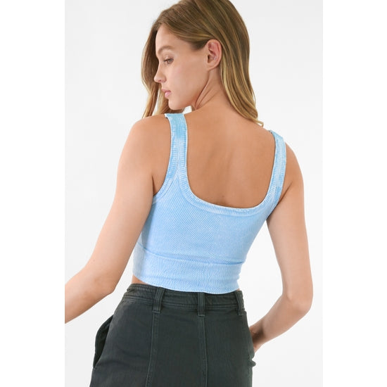 Chevron Crop Top - Vintage Ice