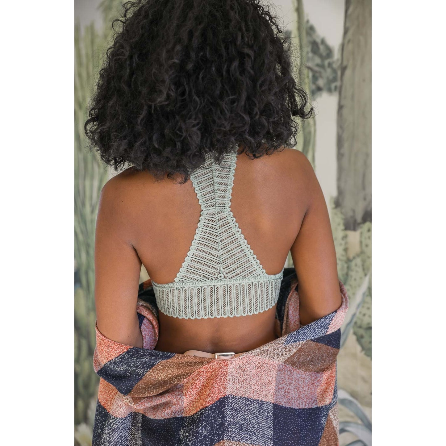 Ribbed Lace Bralette - Sage