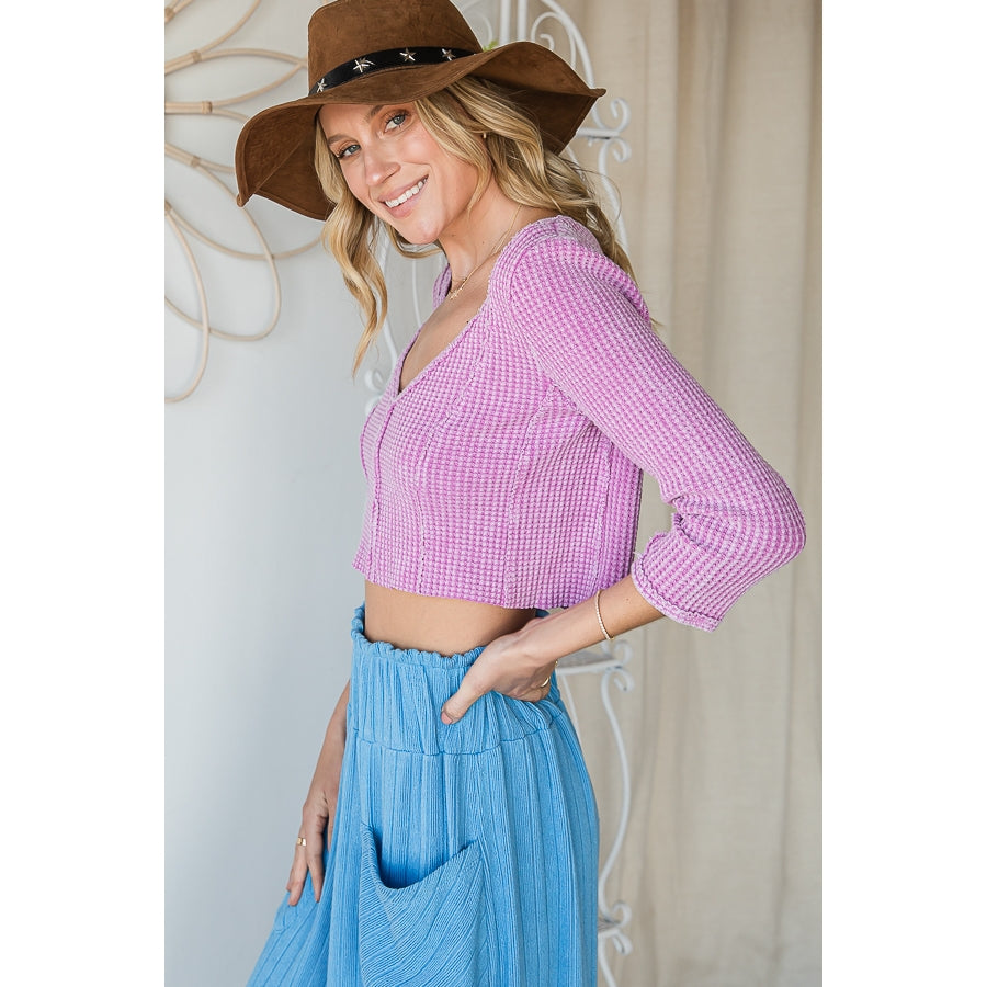 Mineral Washed Crop Top - Lavender