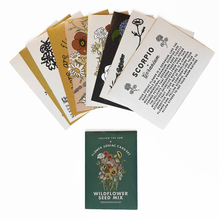 Flower Zodiac Sticker Card Set - Scorpio