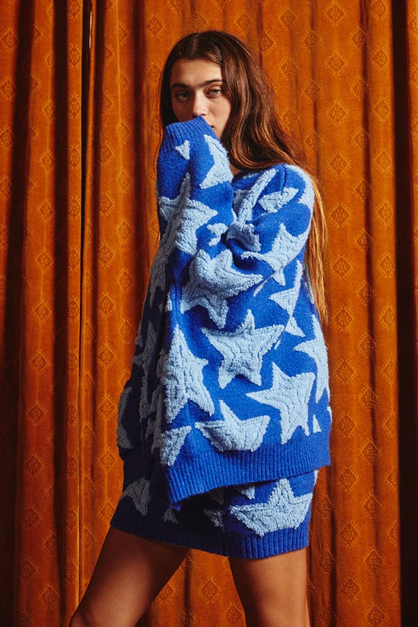 Star Cardigan - Blue