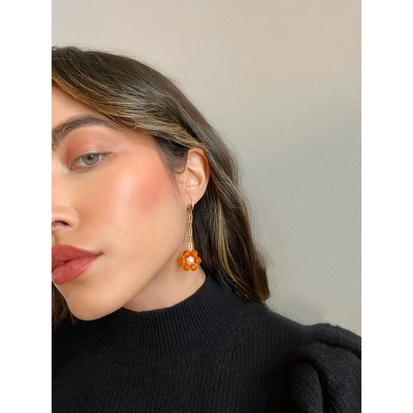 La Fleur Earrings - Orange