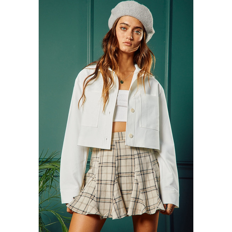 Patch Pocket Crop Jacket - Ivory