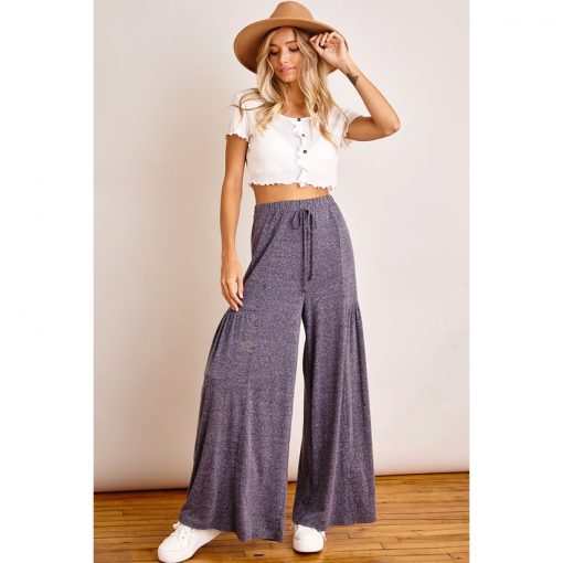 Jersey Pleated Pant - Denim