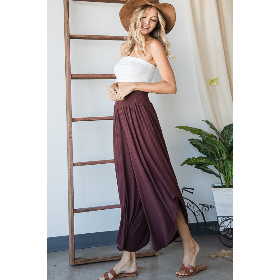 Diagonal Cut Knit Pants - Chocolate