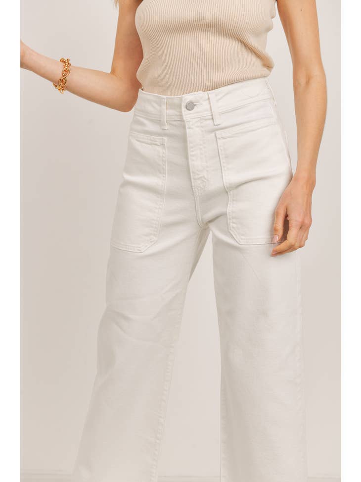 High Rise Utility Wide Leg - Off White