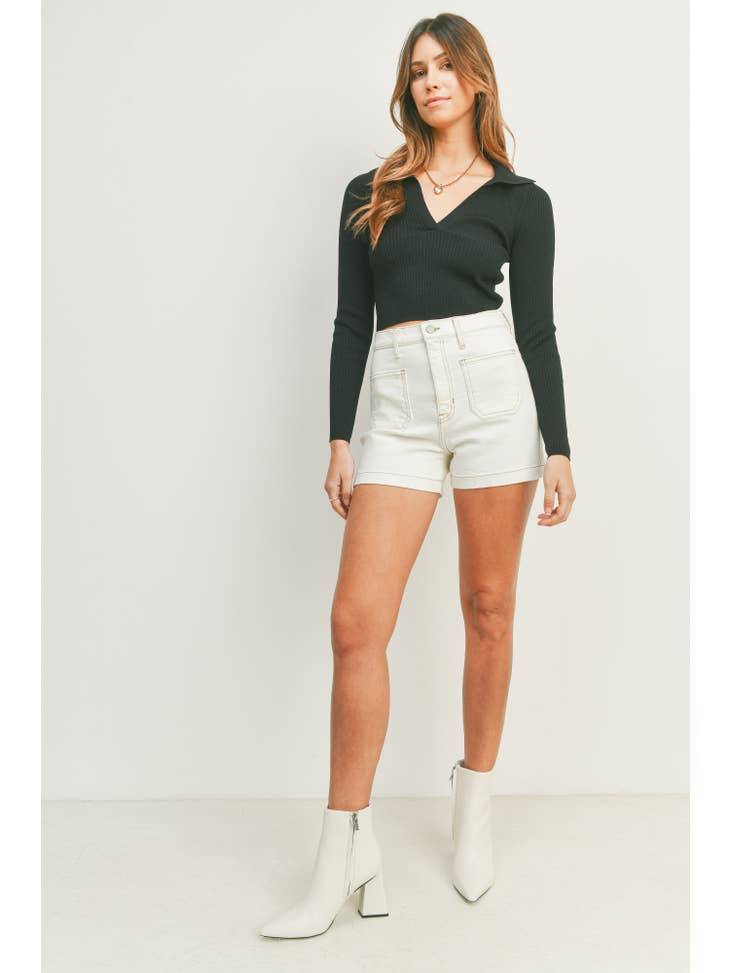 Patch Pocket Denim Short - Off White
