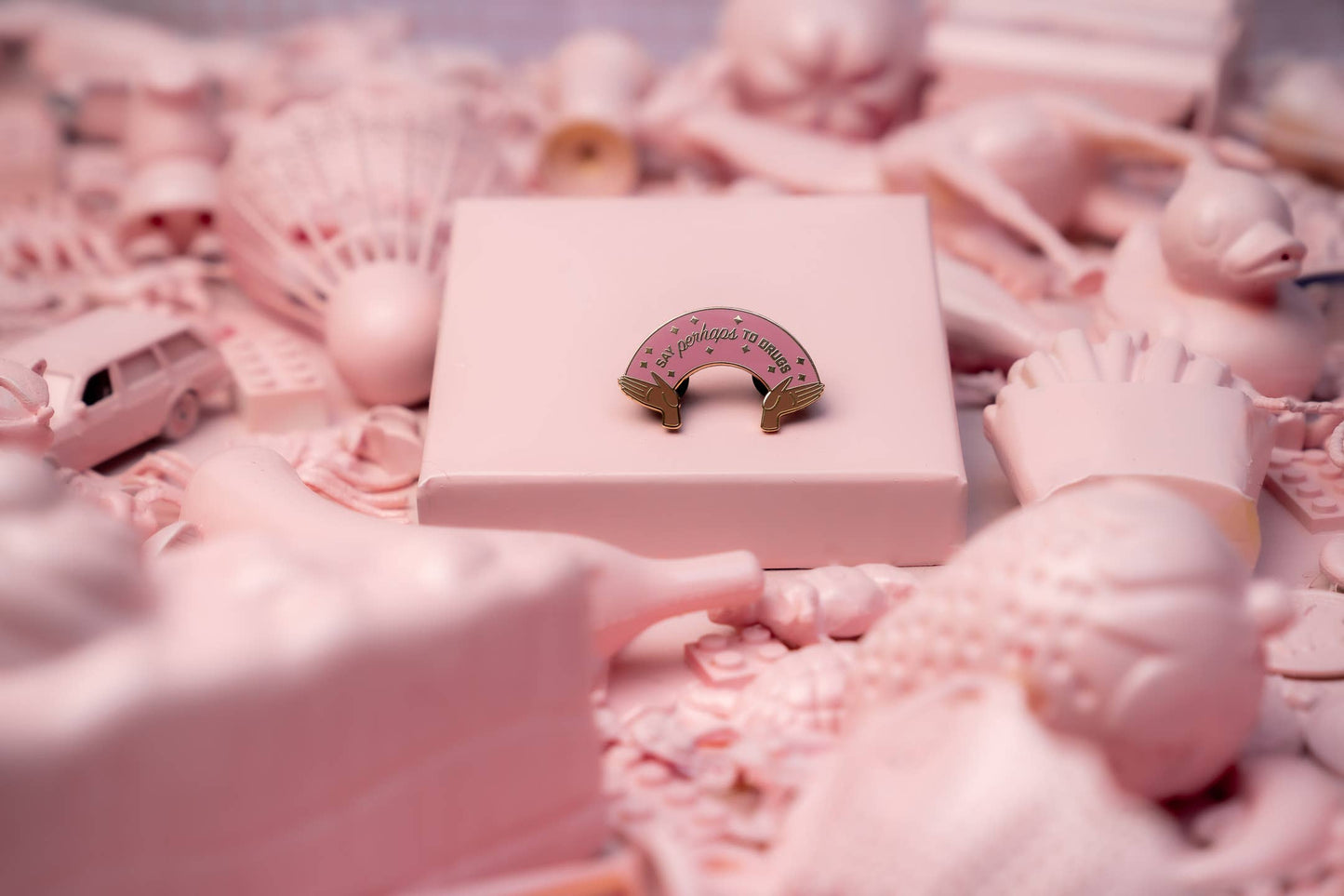 Say Perhaps to Drugs Pin - Pink