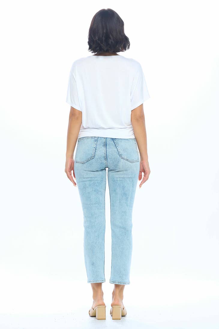 Front Twist Tee - White