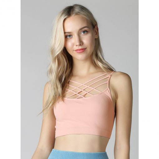 Multi Criss Cross Bra Top - Cloud Pink