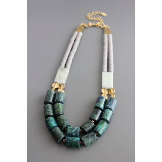 Double Strand Stone Necklace