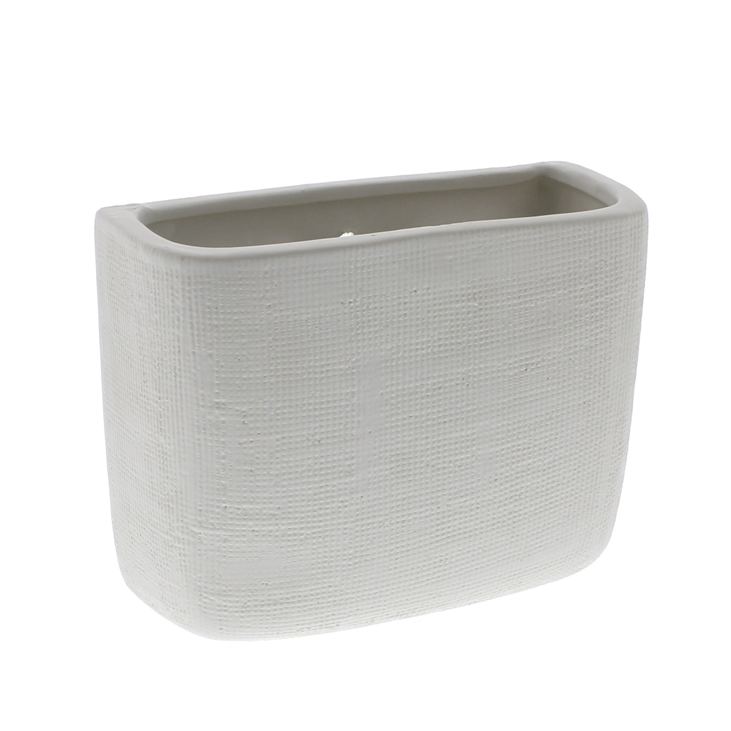 White Ceramic Wall Pocket - Large