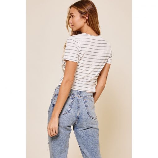 Stripe Crop Top - White