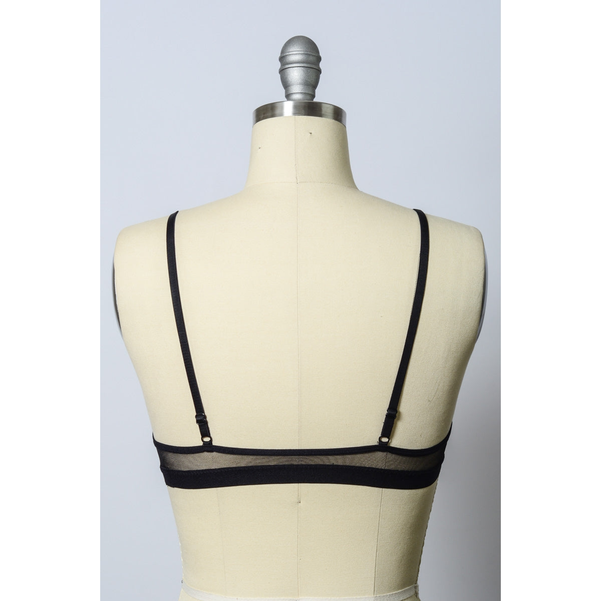 Rose Strappy Bralette - Black