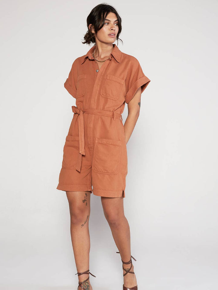 Adeya Denim Romper - Hazel