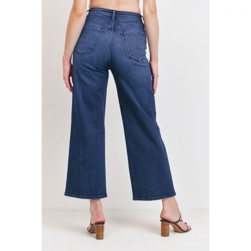 Wide Leg Cargo Pocket - Dark Wash