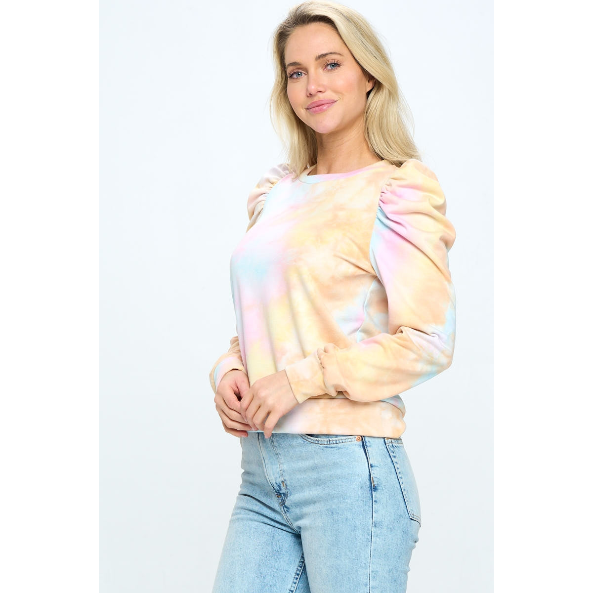 Tye Dye Puff Sleeve Sweatshirt
