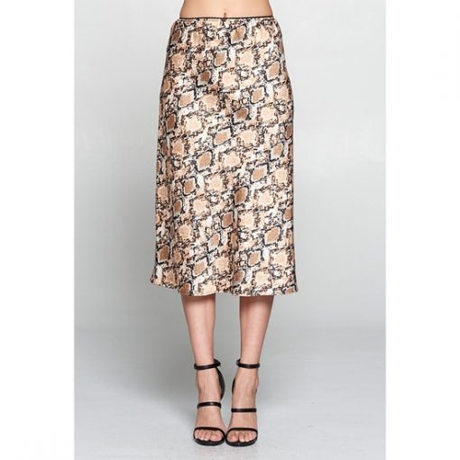 Satin Snake Midi Skirt