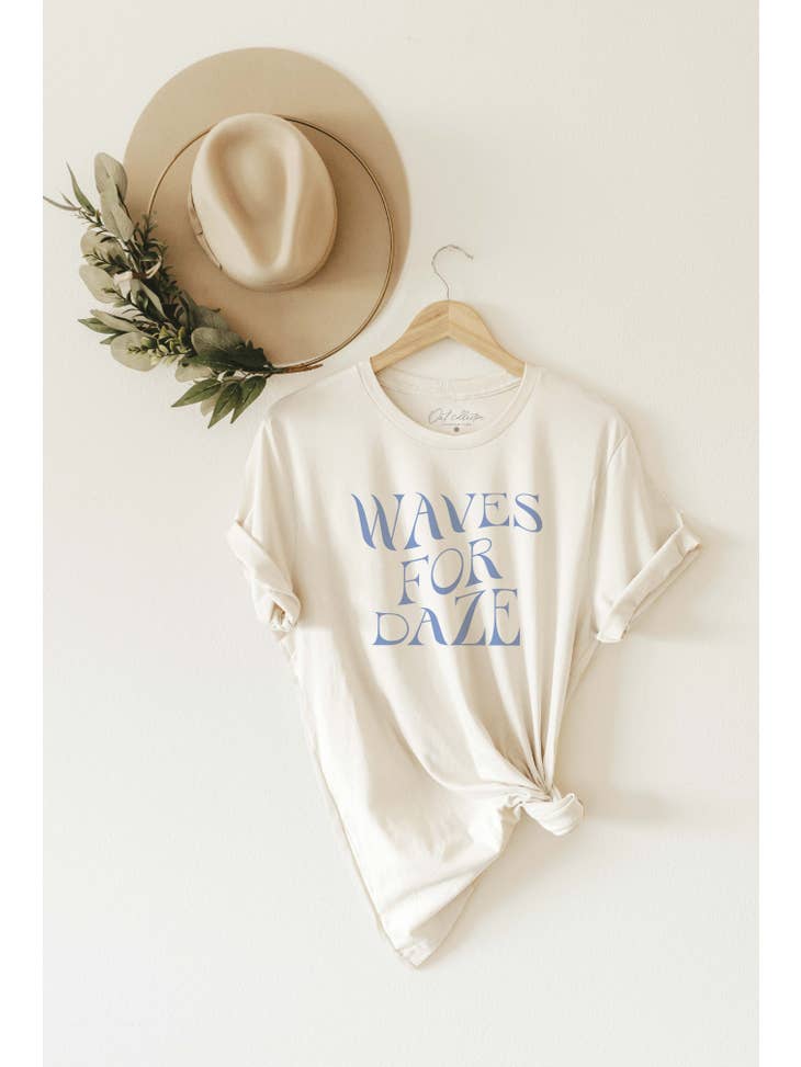 Waves For Daze Graphic Tee - Vintage White