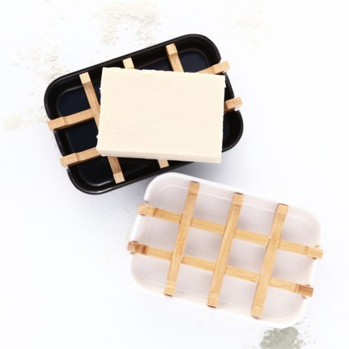 Bamboo Soap Dish - White