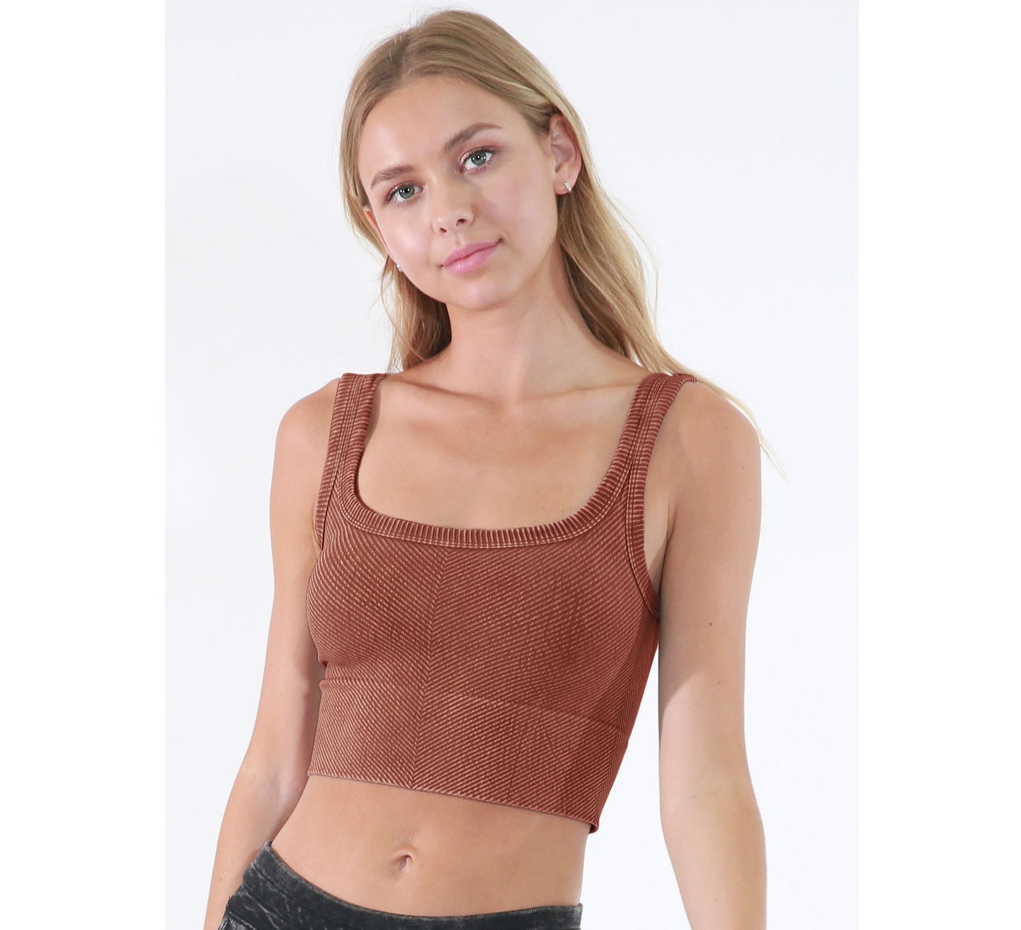 Chevron Crop Top - Vintage Maple