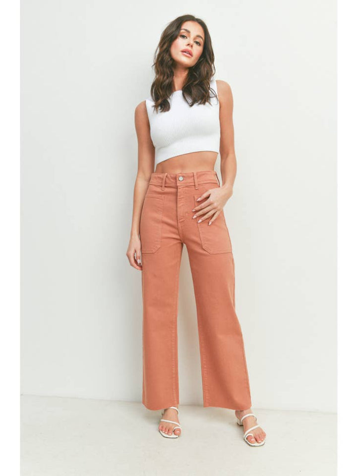 High Rise Utility Wide Leg - Soft Terracotta