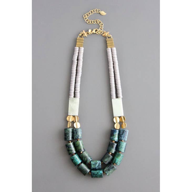 Double Strand Stone Necklace