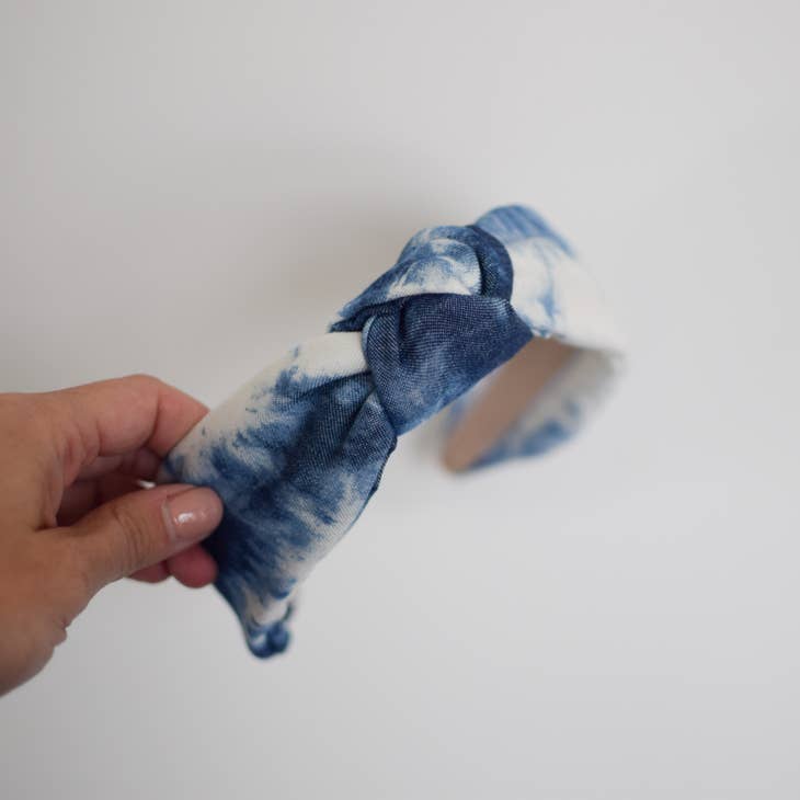Knotted Headband - Blue Tie Dye