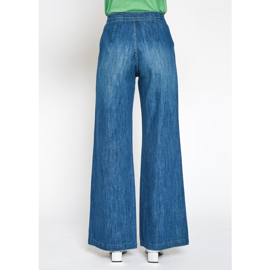 High Rise Wide Leg with Zipper Detail - Bend