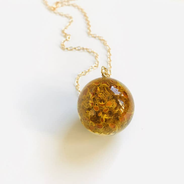 Botanical Sphere Pendant - Golden Moss