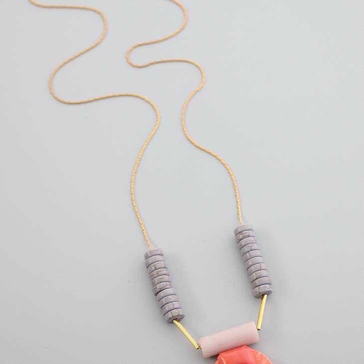 Magnesite Vintage Glass Chain Necklace