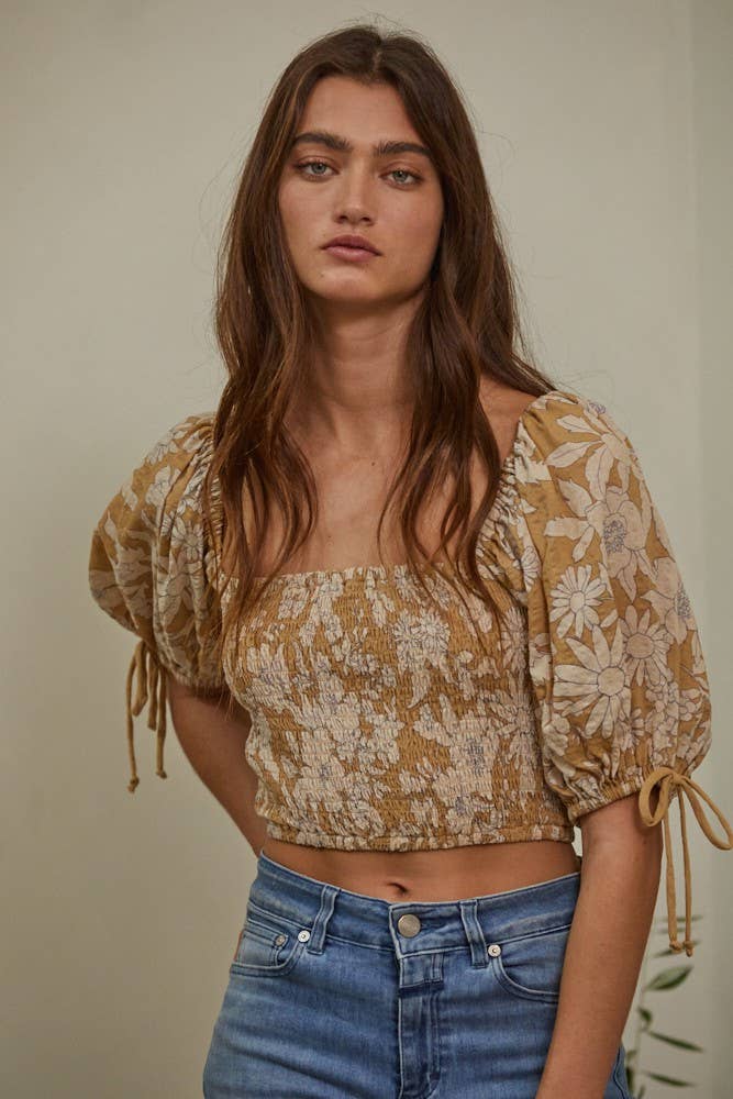 Everlast Floral Top - Mustard