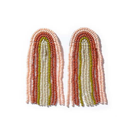 Skylar Fringe Bead Earring - Blush
