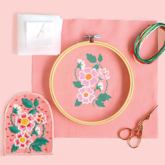 Roses Embroidery Patch Kit