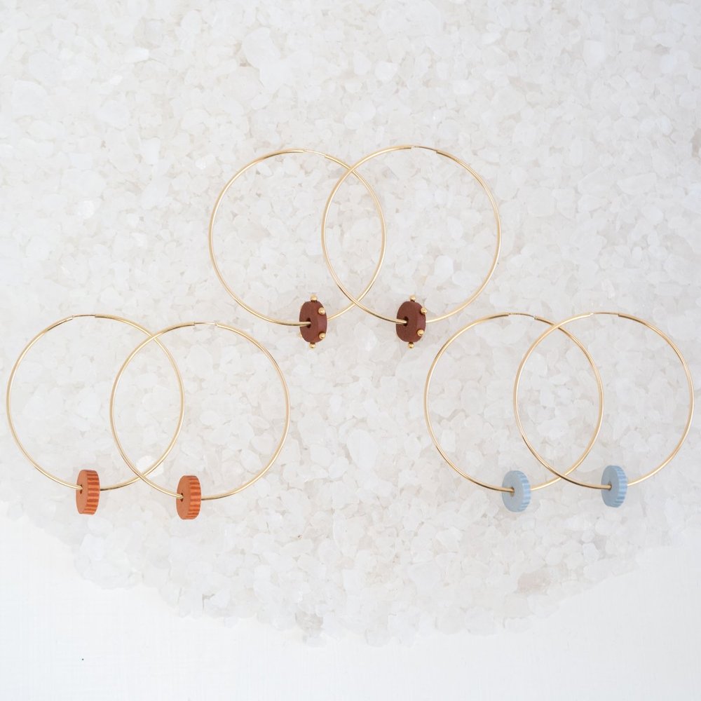 Infinity Disc Earring - Blue