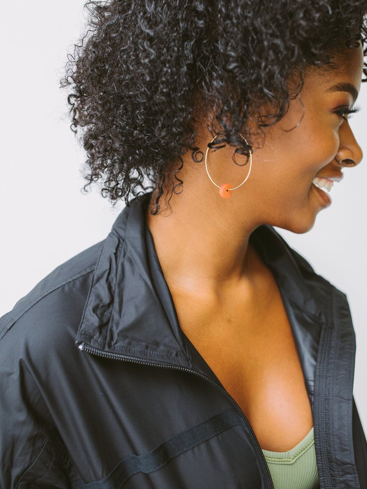 Infinity Disc Earring - Terracotta