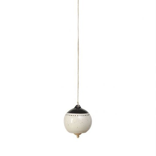 Round Stoneware Bell - Black & White