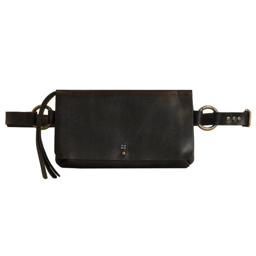 Amelia Leather Sling Bag - Black